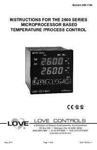 Thumbnail of document Manual - 2600 Temperature/Process Controller